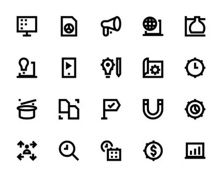 Project Management Vector Set Stock Illustration