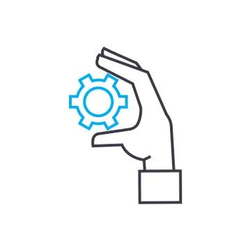 Project management vector thin line stroke icon. Project management outline Illustration