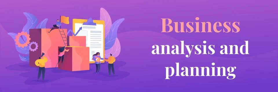 Project management web banner concept. Stock Illustration