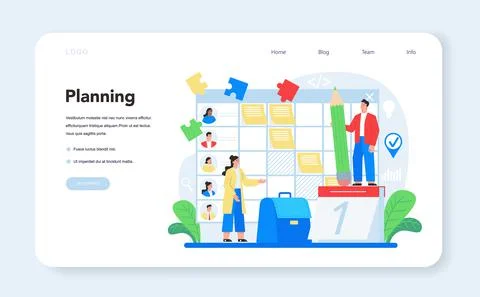 Project management web banner or landing page. Successful strategy Stock Illustration