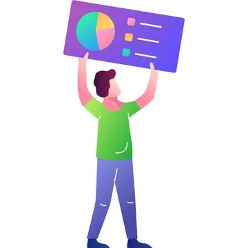 Project management web statistics flat vector icon Stock Illustration