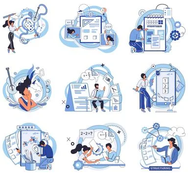 Project management. A well-organized plan is essential for success any business Stock Illustration