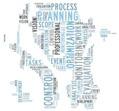 Project management word cloud 库存插图