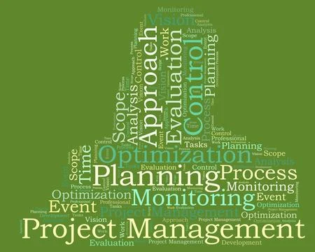 Project management word cloud Illustrazione stock