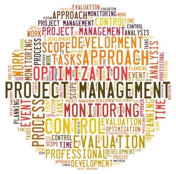 Project management word cloud 스톡 일러스트