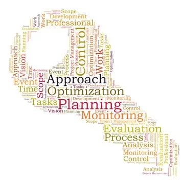Project management word cloud Stockillustratie