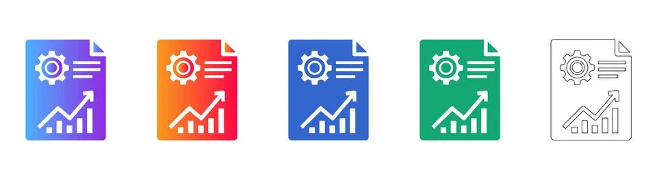 Project Management Workflow Icon Set Stock Illustration