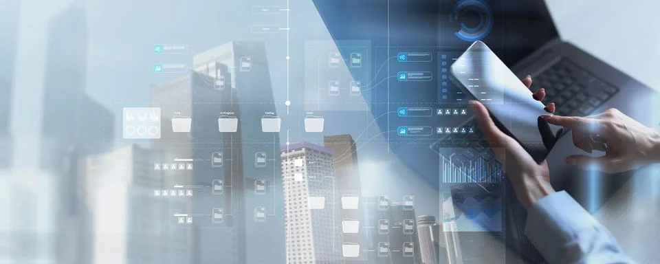 Project Management Workflow System for Business Task Tracking and Operation.. Stock Photos