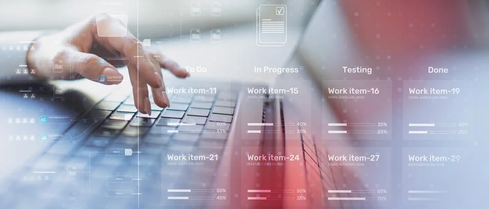 Project Management Workflow Visualization with Task Progress Tracking Dashboa Stock Photos
