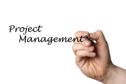 Project Management written by a hand Stock Photos