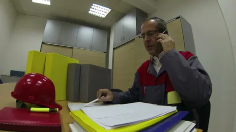 Project Manager With Cellphone Stock Footage 36910266