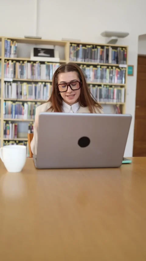 Project manager enjoys productive laptop work and smooth project progress Video stock 342179094