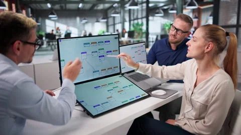 Project Manager Leads Diverse Team Optimizing Workflow 動画素材 338169266