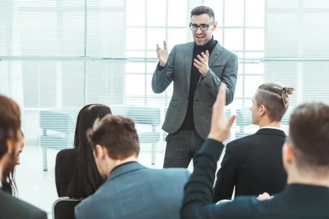 Project Manager makes a report for the business team Stock Photos