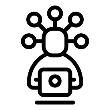 Project manager managing multiple tasks using laptop icon Illustrazione stock