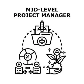 Project manager managing tasks and developing strategy Stock-Illustration