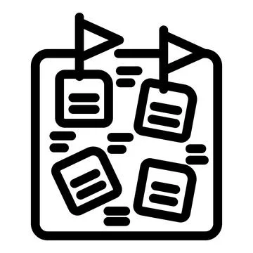 Project manager planning strategy using agile methodology on kanban board Stock Illustration