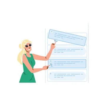 Project manager prioritizing tasks on interactive whiteboard イラスト素材