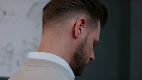 Project manager for renewable energy and wind energy working in office Stock Footage 289727393