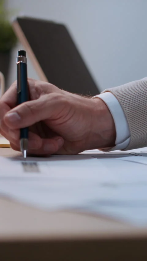 Project manager for renewable energy and wind energy working in office Stock Footage 289728970