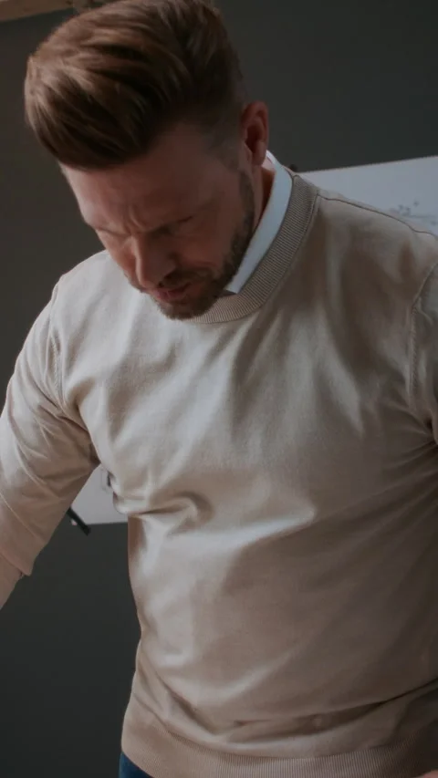 Project manager for renewable energy and wind energy working in office Stock Footage 289729037