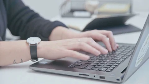 Project Manager Typing On Keyboard Stock Footage 76385685