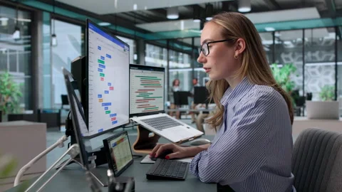 Project Manager Updates Agile Task Board Stock Footage 340401415