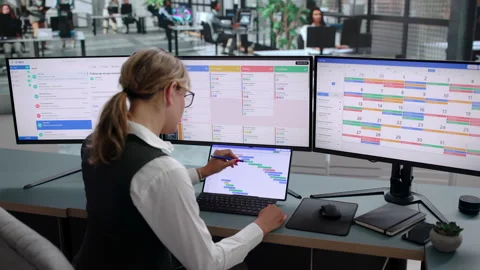 Project Manager Writing Report On Laptop Stock Footage 340999821