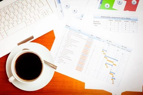 Project Manager's Desk Stock-Fotos