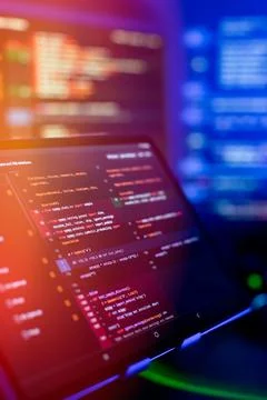 Project managers work new idea. Mobile app developer. Innovative startup pr.. Stock Photos