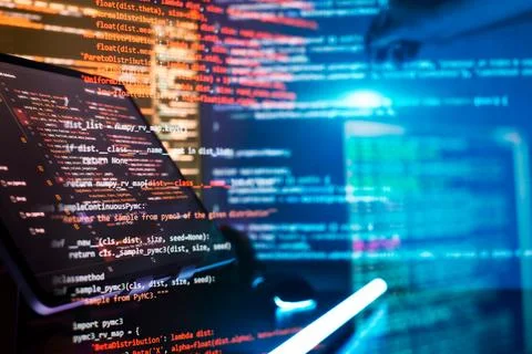 Project managers work new idea. Mobile app developer. Innovative startup pr.. Foto stock