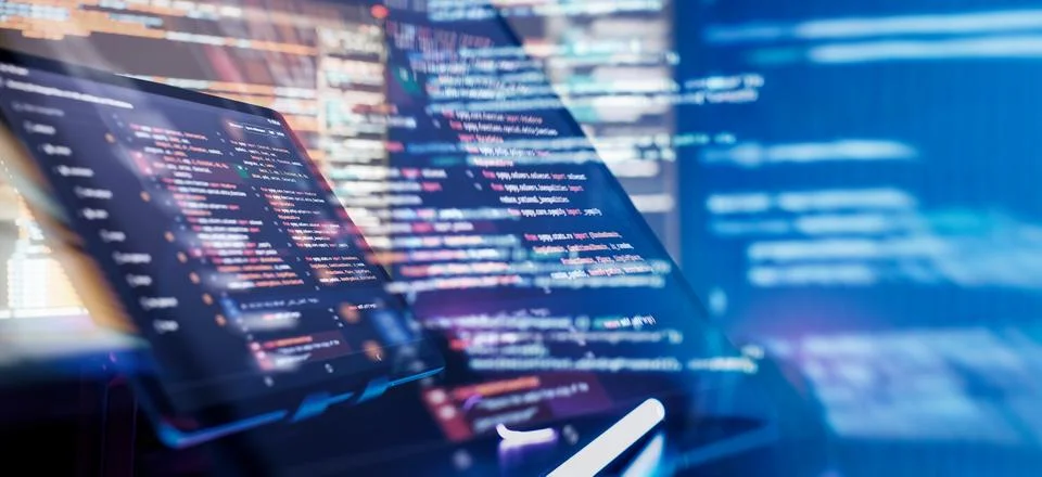 Project managers work new idea. Mobile app developer. Innovative startup pr.. Stock Photos