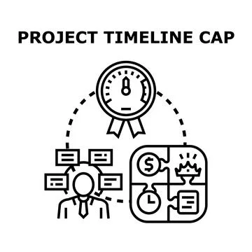 Project managing strategy with timeline deadline planning Stock Illustration
