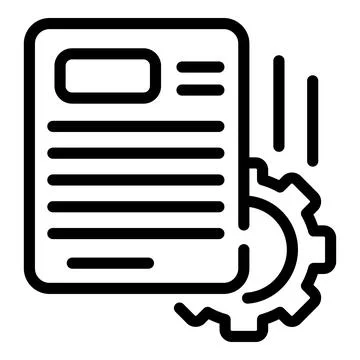 Project operational icon, outline style Stock Illustration