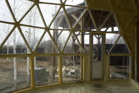 Project of Passive Solar Geodesic Dome Houses Stock Photos