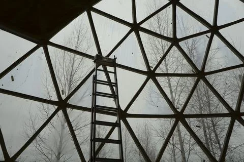Project of Passive Solar Geodesic Dome Houses Foto stock