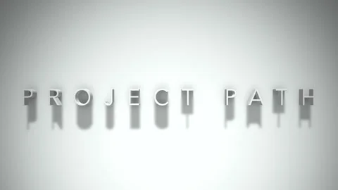 Project path 3D title animation white text on a white background Stock Footage 299647309