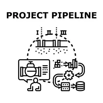 Project pipeline illustrating business development process flow Stock Illustration