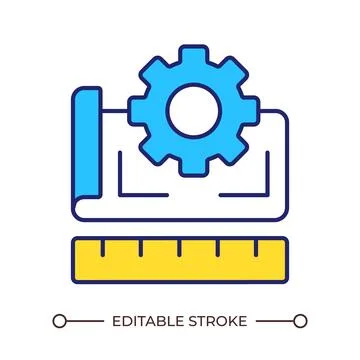 Project plan development line color icon Stock Illustration