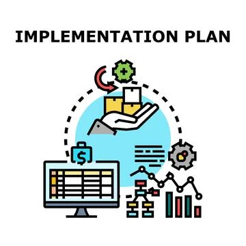 Project plan implementation process controlling strategy Stock Illustration