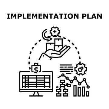 Project plan implementation process controlling strategy Stock Illustration