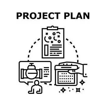Project plan management planning scheduling tasks work イラスト素材