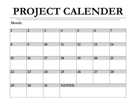 Project planner and project tracker template. Clear and simple printable. B.. Stock-Illustration