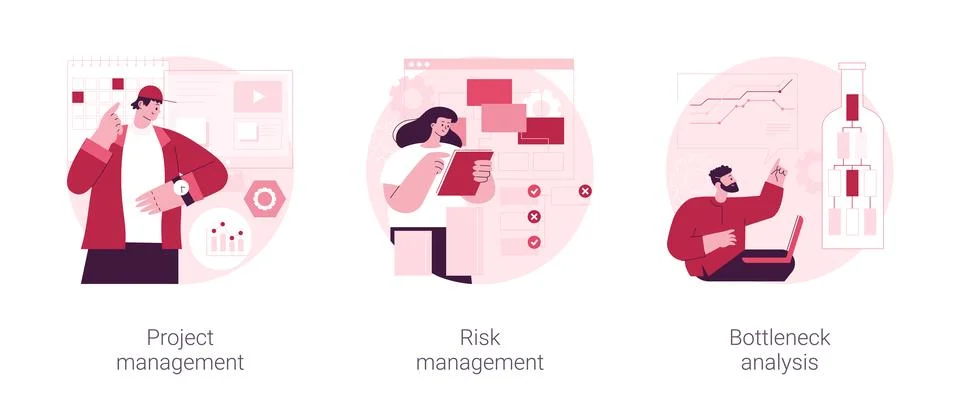 Project planning abstract concept vector illustrations. Illustrazione stock