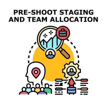 Project planning allocating team roles for staging process Stock Illustration