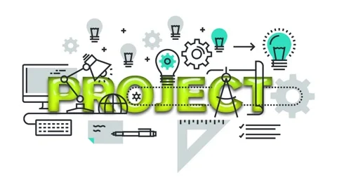Project planning and business concept with various tools and icons Stock Footage 340282564