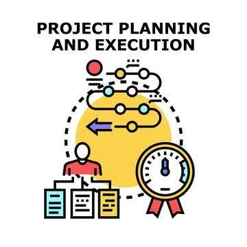 Project planning and execution organizing workflow process イラスト素材