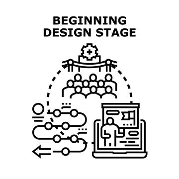 Project planning beginning design stage concept Stock Illustration