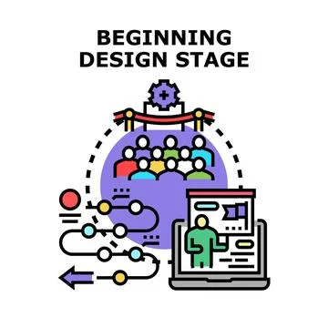 Project planning beginning design stage concept Stock Illustration