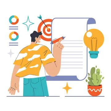 Project Planning concept. Flat vector illustration Stock Illustration